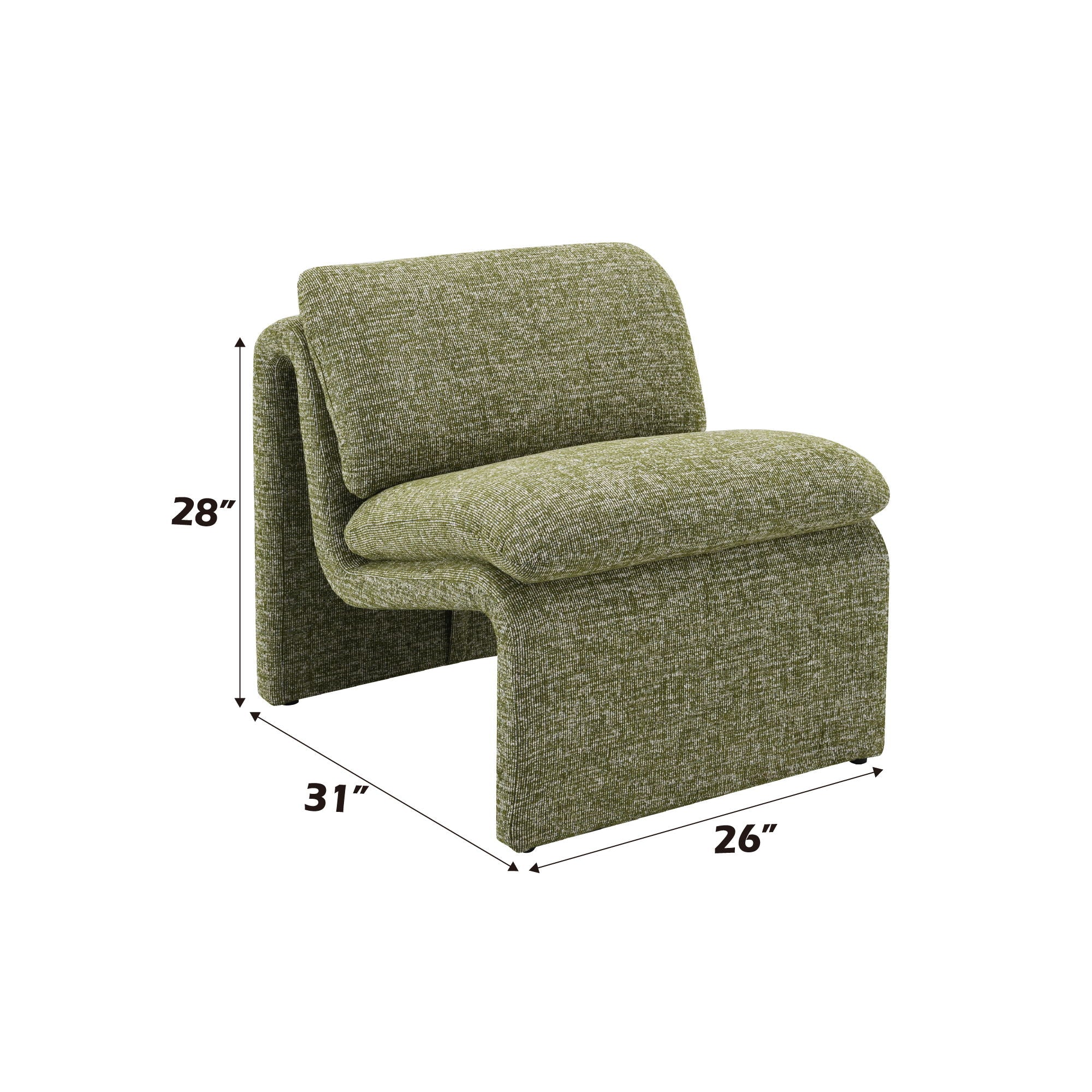 Jaeda - Innovative Elegance Accent Chair In Curved Shape
