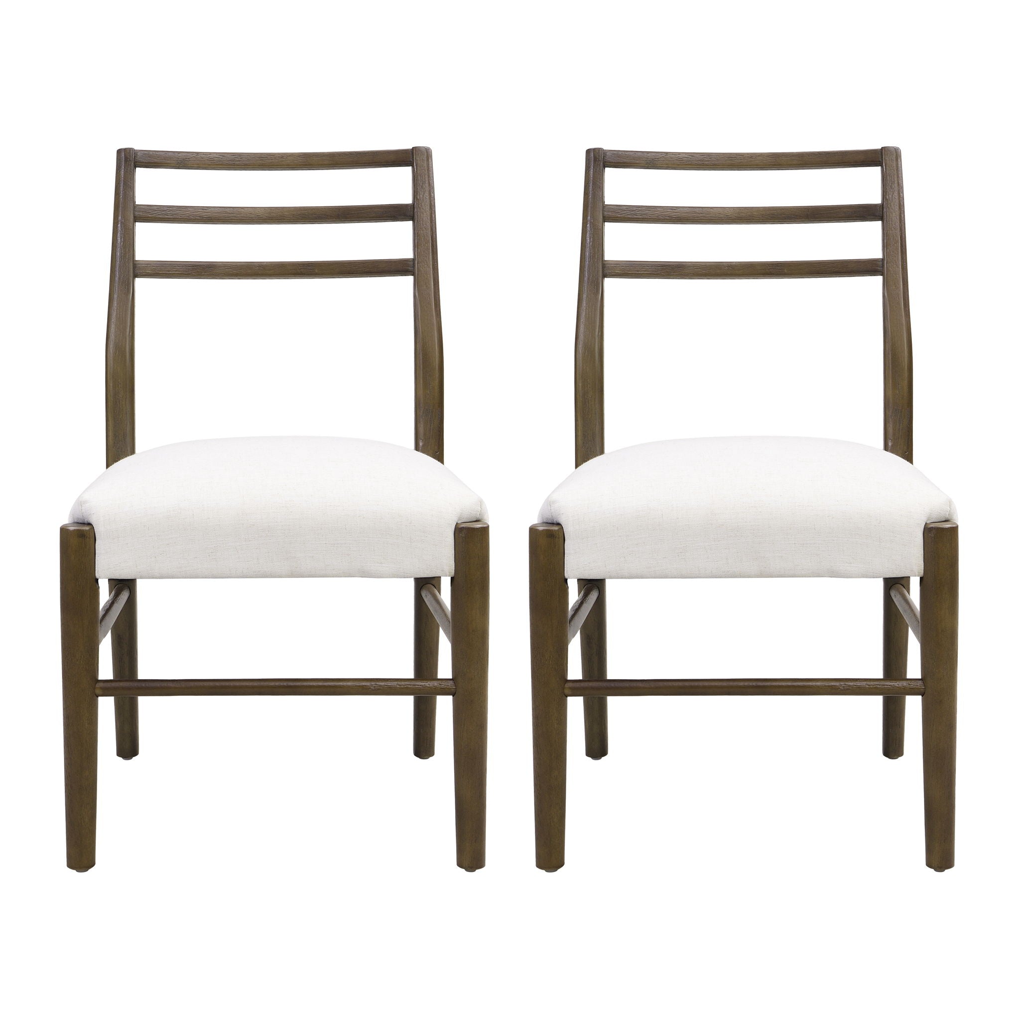 Farmhouse Style Dining Chair Set With Ladder Back Design