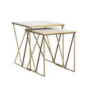 Bette  Marble Top Nesting Table Set White and Gold