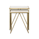 Bette  Marble Top Nesting Table Set White and Gold