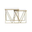 Bette  Marble Top Nesting Table Set White and Gold