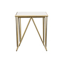 Bette  Marble Top Nesting Table Set White and Gold