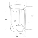 Berkeley Round Marble Top Side Table White and Brown