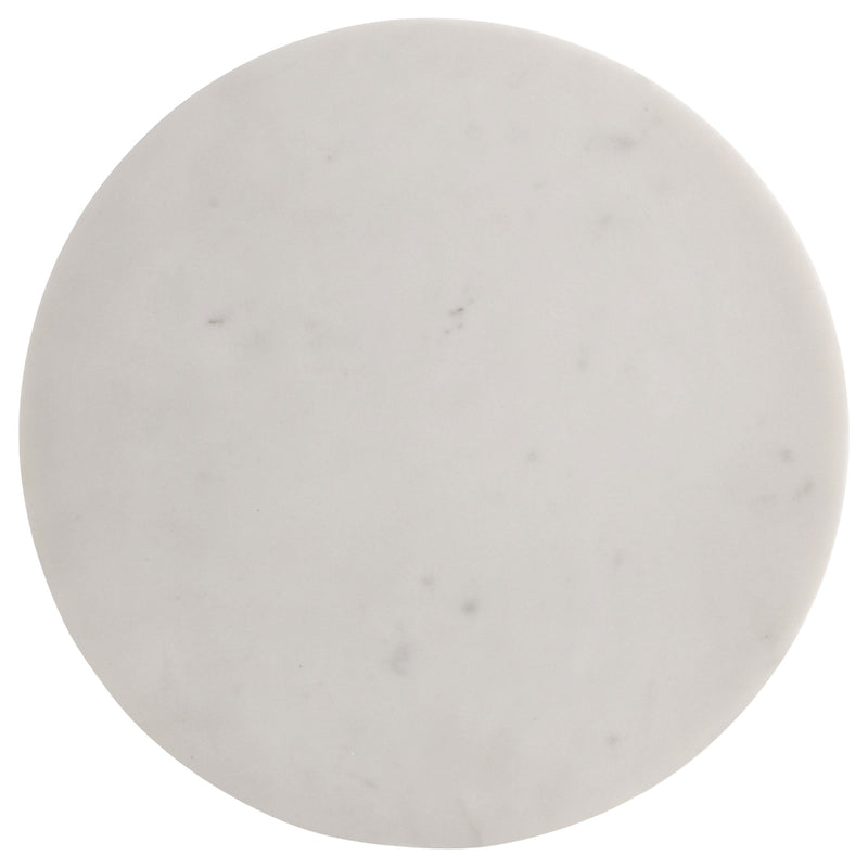 Colette Round Marble Top Side Table White and Dark Grey