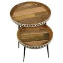 Ollie  Solid Wood Bone Inlay Nesting Table Natural