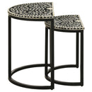 Zakiya  Demilune Nesting Table Set Black and White