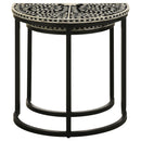 Zakiya  Demilune Nesting Table Set Black and White
