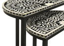Zakiya  Demilune Nesting Table Set Black and White