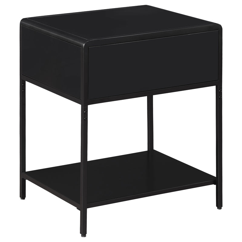 Amherst 1-drawer Radio Weave Cane Metal Bedside Table