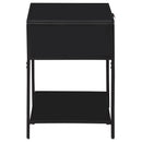 Amherst 1-drawer Radio Weave Cane Metal Bedside Table