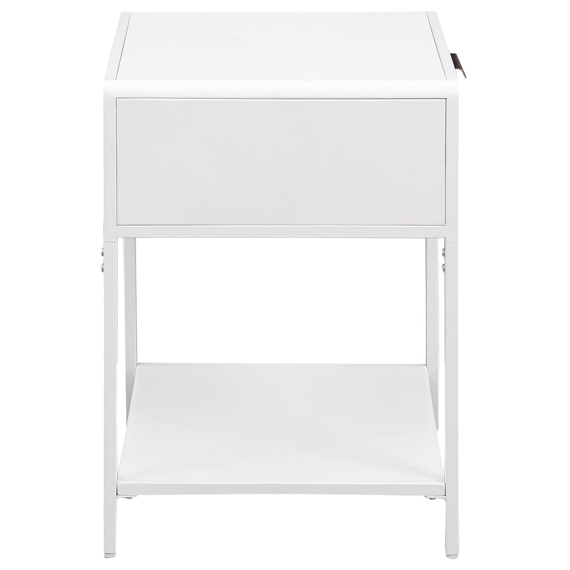 Amherst 1-drawer Radio Weave Cane Metal Bedside Table
