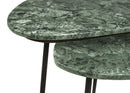 Tobias  Triangular Marble Top Nesting Table Green