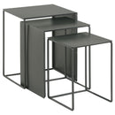 Imez  Rectangular Metal Nesting Table Set Grey