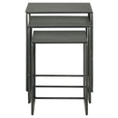 Imez  Rectangular Metal Nesting Table Set Grey