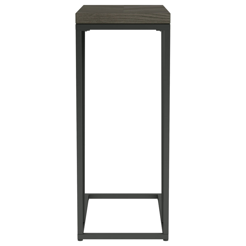 Sergio Engineered Wood C-Shaped Side Table Rustic Tobacco