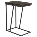 Carly Expandable Engineered Wood C-Shaped Side Table Grey