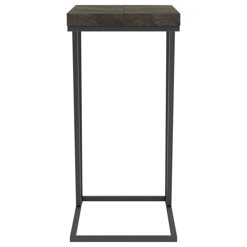 Carly Expandable Engineered Wood C-Shaped Side Table Grey