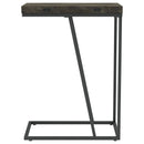 Carly Expandable Engineered Wood C-Shaped Side Table Grey