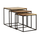Belcourt  Square Nesting Tables Natural and Black