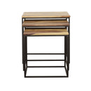 Belcourt  Square Nesting Tables Natural and Black