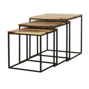 Belcourt  Square Nesting Tables Natural and Black