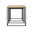 Belcourt  Square Nesting Tables Natural and Black
