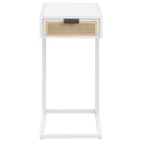 Amherst 1-drawer Radio Weave Cane Metal Side Table Black