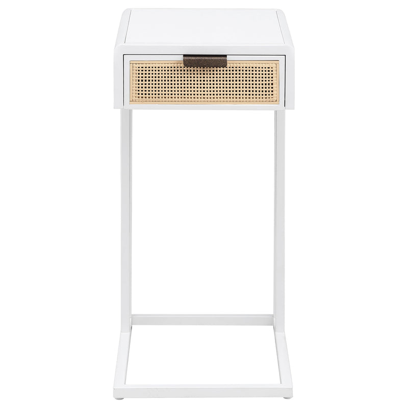 Amherst 1-drawer Radio Weave Cane Metal Side Table Black