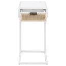 Amherst 1-drawer Radio Weave Cane Metal Side Table Black