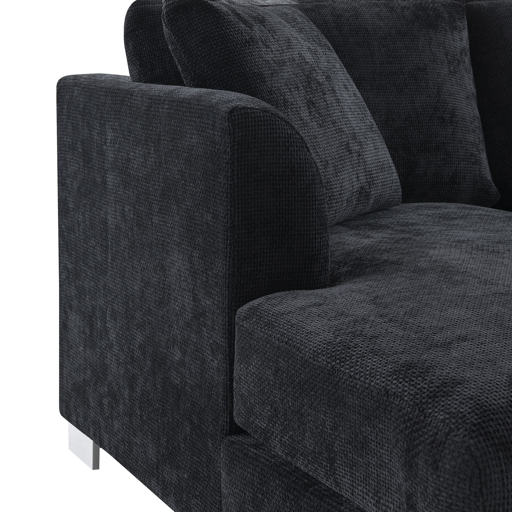Modern Cloud Sectional Sofa L Shaped Luxury Couch Set With 2 Free Pillows 4 Seat With Oversized Chaise