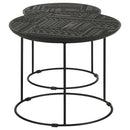 Loannis  Round Mango Wood Nesting Table Matte Black
