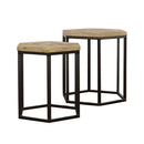 Adger  Hexagonal Nesting Tables Natural and Black