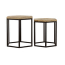 Adger  Hexagonal Nesting Tables Natural and Black