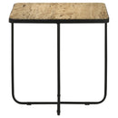 Elyna Square Stone Top Accent Side Table Beige