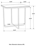 Elyna Square Stone Top Accent Side Table Beige