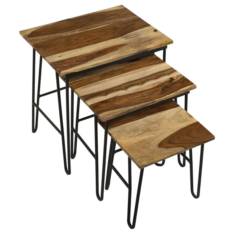 Nayeli  Solid Sheesham Wood Nesting Tables Natural