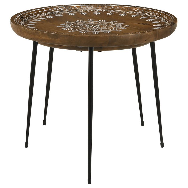 Nuala  Round Mango Wood Nesting Tables Honey