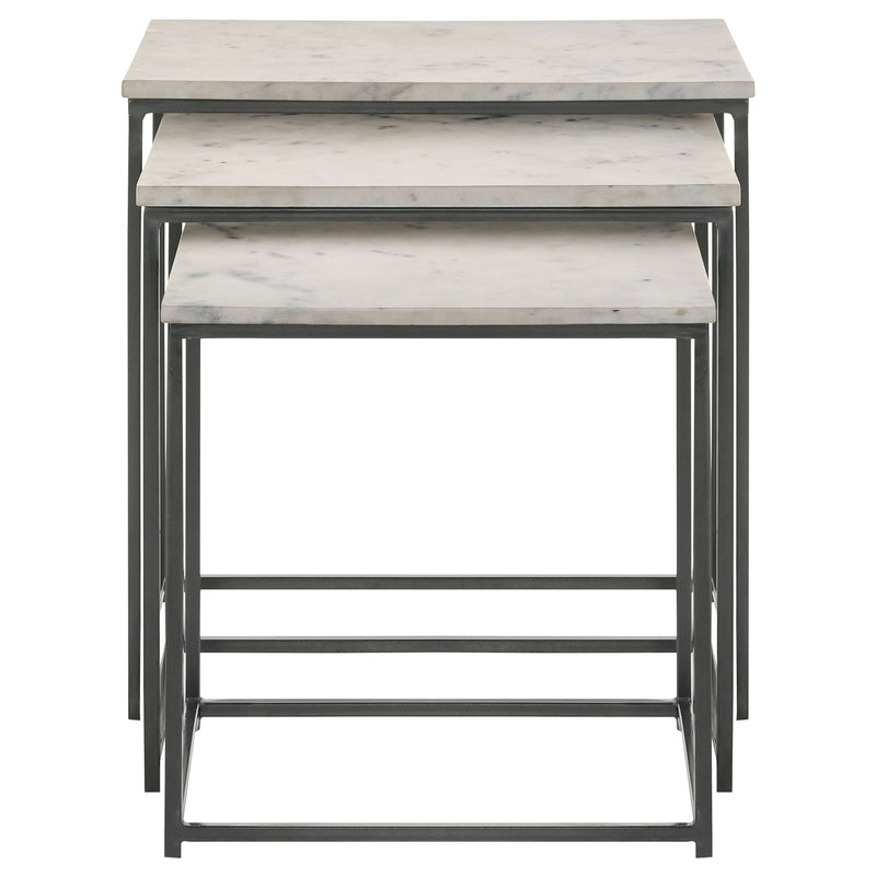 Medora  Marble Top Nesting Table Set White