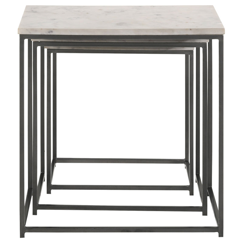Medora  Marble Top Nesting Table Set White
