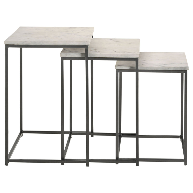 Medora  Marble Top Nesting Table Set White