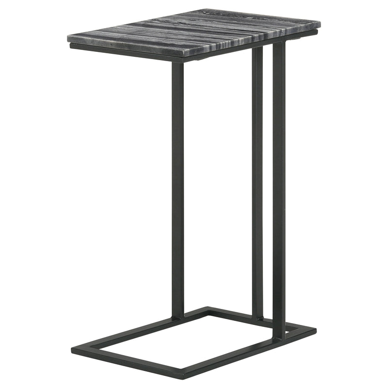 Vicente Marble Top C-Shaped Sofa Side Table Green