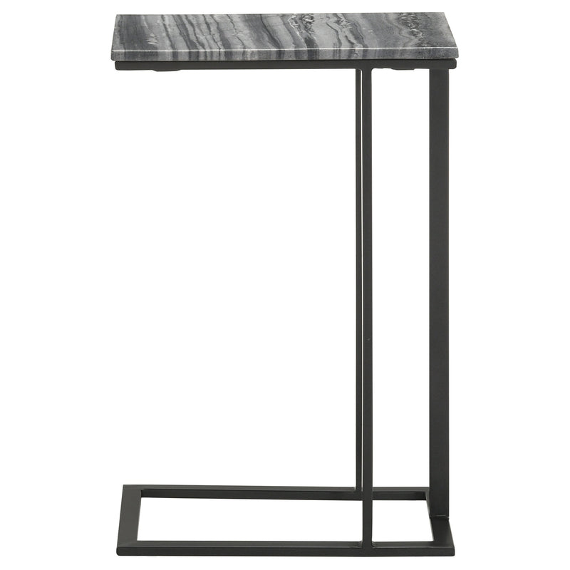 Vicente Marble Top C-Shaped Sofa Side Table Green