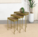 Tristen  Demilune Nesting Table Brown and Gold