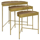 Tristen  Demilune Nesting Table Brown and Gold