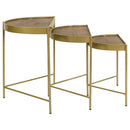 Tristen  Demilune Nesting Table Brown and Gold