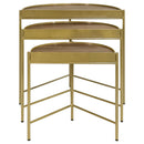 Tristen  Demilune Nesting Table Brown and Gold