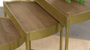 Tristen  Demilune Nesting Table Brown and Gold