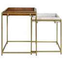 Bolden  Wood and Marble Top Nesting Table Set Gold