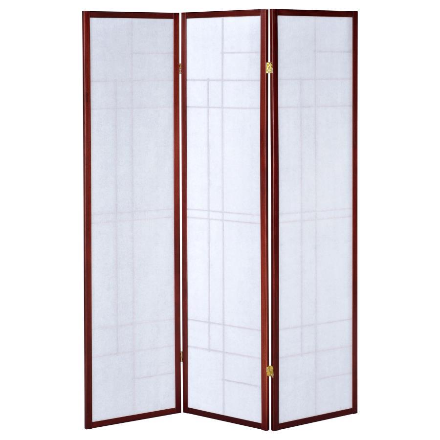 Katerina - 3-Panel Room Divider Folding Shoji Screen - Cherry