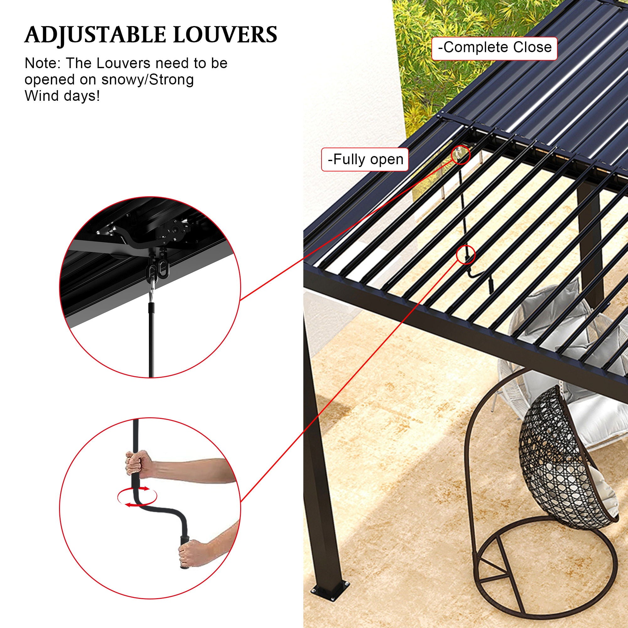 Premium Louver Pergola Aluminium Frame & Louvers